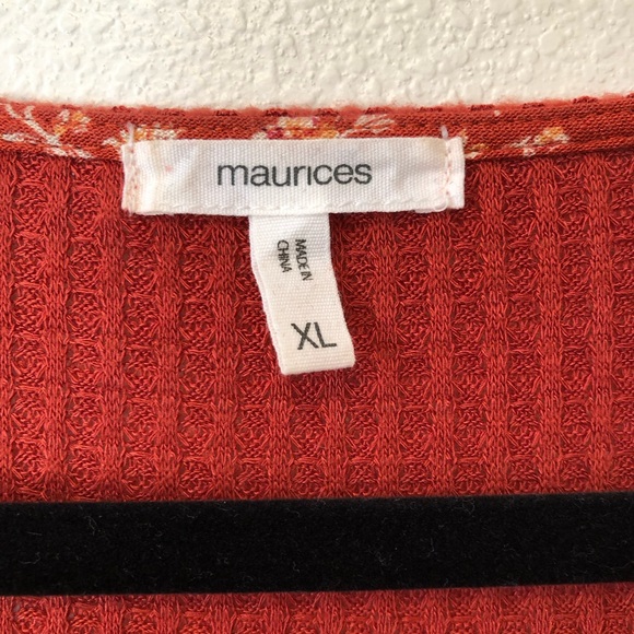 Maurices Rust Waffle Knit Floral Sleeveless Top - Picture 3 of 4